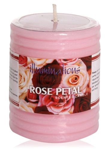 Illuminations Rose Petal Pillar Candle