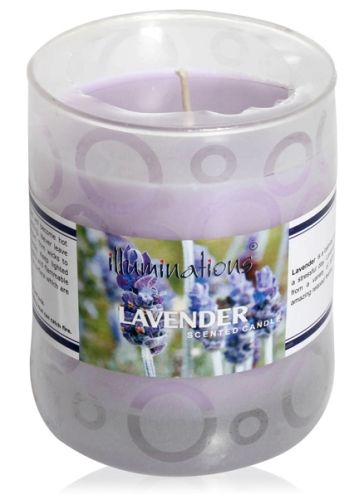 Illuminations Lavender Printed Glass Candle