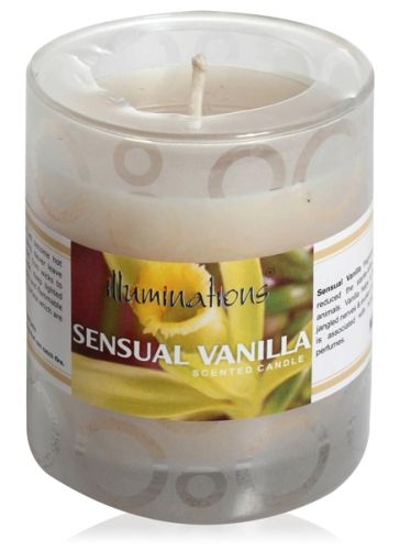 Illuminations Sensual Vanilla Printed Glass Candle