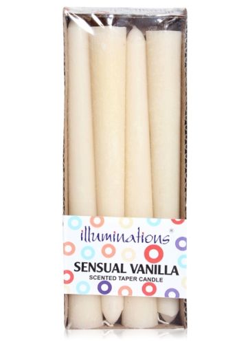 Illuminations Sensual Vanilla Scented Taper Candles - 4 Pieces