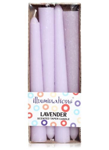Illuminations Lavender Scented Taper Candles - 4 Pieces