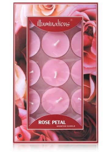 Illuminations Rose Petals Scented T - Light Candles