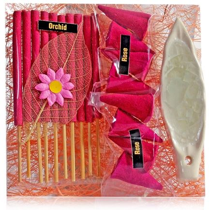 Soulflower Rose Square Mat With Orchid Incense Cone