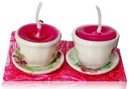 Soulflower Strawberry Tea Cup Candle