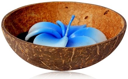 Soulflower Blue Chaba Flower Candle In Coconut Shell