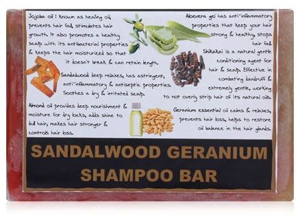 Soulflower - Sandalwood Geranium Shampoo Bar