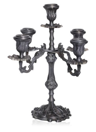 Goyal India - Candle Holder With 5 Lights With Zinc Antique Finish