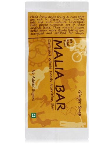 Malia Bar Delicious Whole Food Nutritious Bar - Ginger Snap