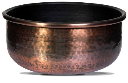 Goyal India- Flat Low Height With Rounded Pipe Beading Copper Antique finish Planter