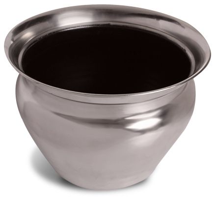 Goyal India Round Shape Pressed Metal Planter With Nickle Finish