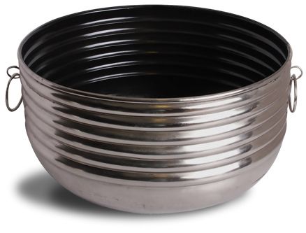 Goyal India - Round Planter With Ribbed Design With Zinc Antique Finish