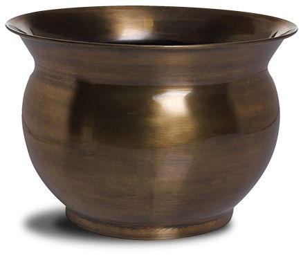 Goyal India - Round Planter With Neck Brass Antique Finish