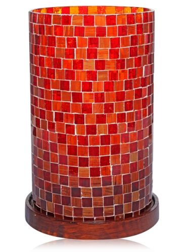 Goyal India - Round Glass Mosaic Work Pillar Candle Holder