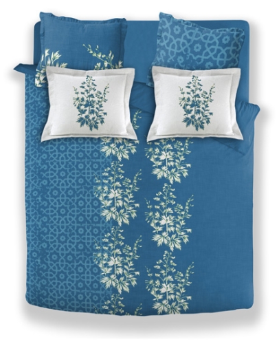 Splash Cody King Double Bed Sheet - Premium Crest Blue
