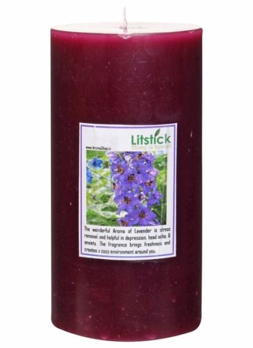 Litstick Perfumed Pillar Candle - Lavender