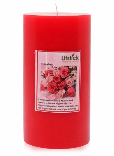 Litstick Perfumed Pillar Candle - Rose