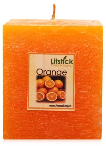 Litstick Perfumed Pillar Candle - Orange