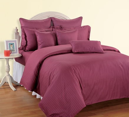 Swayam Sonata Jazz Double Bed Sheet with 2 Pillow Covers - Wine