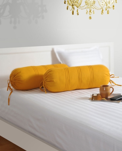 Swayam Bolster Cover Pair Solid - Yellow