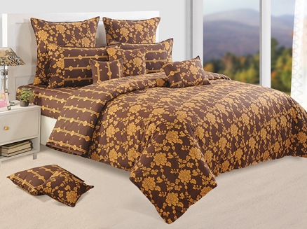 Swayam Paradise Platinum Double Bed Sheet with 2 Pillow Covers - Brown