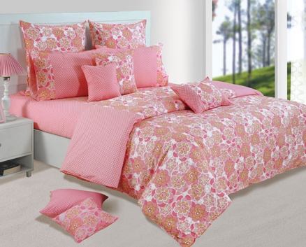 Swayam Paradise Platinum Double Bed Sheet with 2 Pillow Covers - Peach