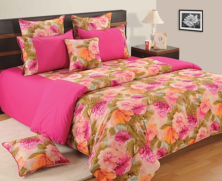 Swayam Paradise Platinum Double Bed Sheet with 2 Pillow Covers - Pink