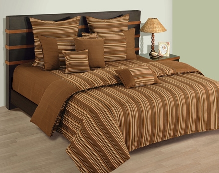 Swayam Linea Double Bed Sheet With 2 Pillow Cover - Brown