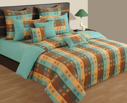 Swayam Linea Double Bed Sheet With 2 Pillow Cover - Multi Check