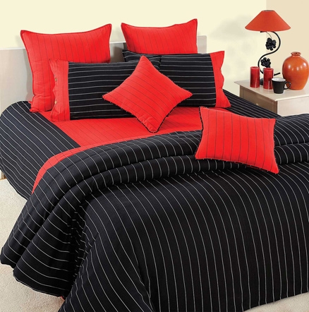 Swayam Linea Double Bed Sheet With 2 Pillow Cover - Black