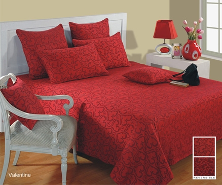 Swayam Jacquard Reversible Bedcover - Red