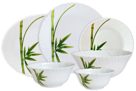 Diva Fluted 27 Pieces Dinner Set - Fluted Green