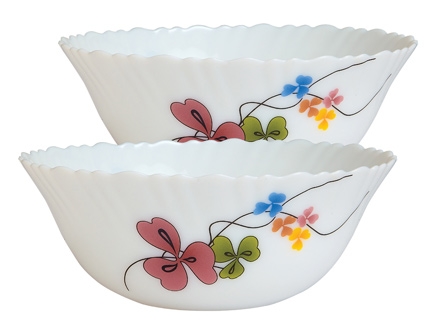 Diva Fluted 2 Pieces Serving Bowls - Tender Hues