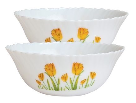 Diva Fluted 2 Pieces Serving Bowls - Tulip Passion