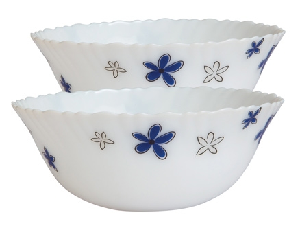 Diva Fluted 2 Pieces Serving Bowl - Ivy Blue