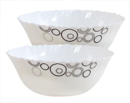 Diva Fluted 2 Pieces Serving Bowls - Misty Drops