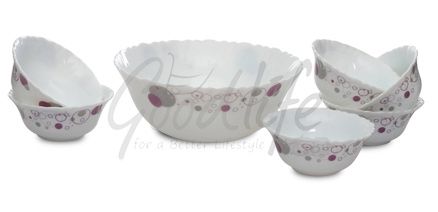 Diva Fluted 7 Pieces Dessert Set - Purple Haze