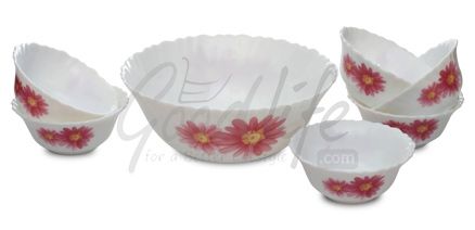 Diva Fluted 7 Pieces Dessert Set - Mystic Waves