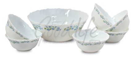 Diva Fluted 7 Pieces Dessert Set - Lavender Dew