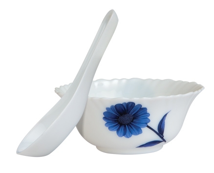 Diva Fluted 12 Pieces Soup Set - Blue Blossom