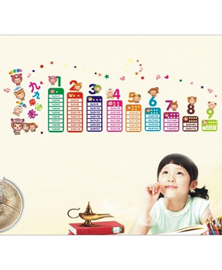 Studio Briana Let Us Learn Tables Wall Art Decal - Multicolor