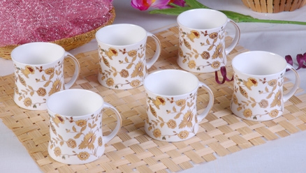 Clay Craft Diamond Gold Mug Set - 623