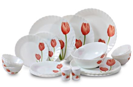 LaOpala Melody 23 Pieces Dinner Set - Scarlet Duet