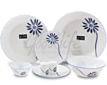 LaOpala 29 Pieces Melody Dinner Set - Gerbera Blue