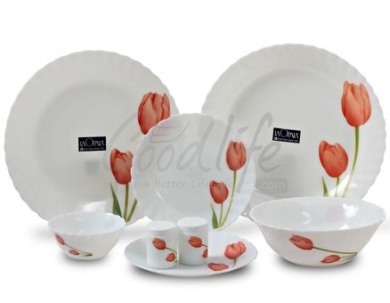 LaOpala Melody 29 Pieces Dinner Set - Scarlet Duet