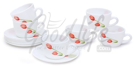 LaOpala Princess Tea Cup & Saucer Set - Scarlet Duet