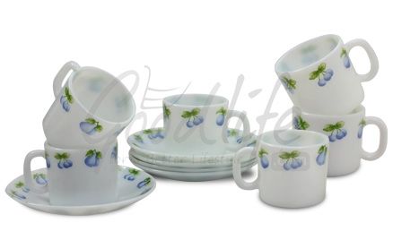 LaOpala Regular Coffee Cup & Saucer Set - Blue Berry