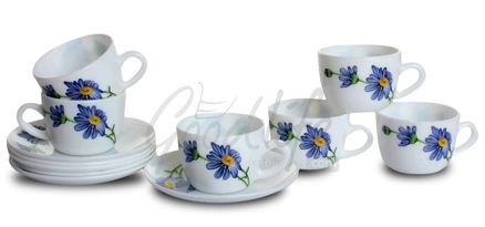 LaOpala Regular Coffee Cup & Saucer Set - Florid Arc