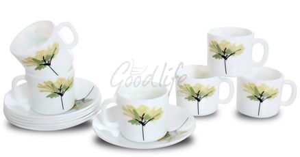 LaOpala Regular Coffee Cup & Saucer Set - Vesper Green