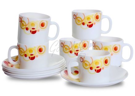 LaOpala Regular Coffee Cup & Saucer Set - Olympia Red