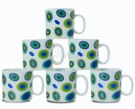 LaOpala Colours Coffee Mug Set - Whirls Blue